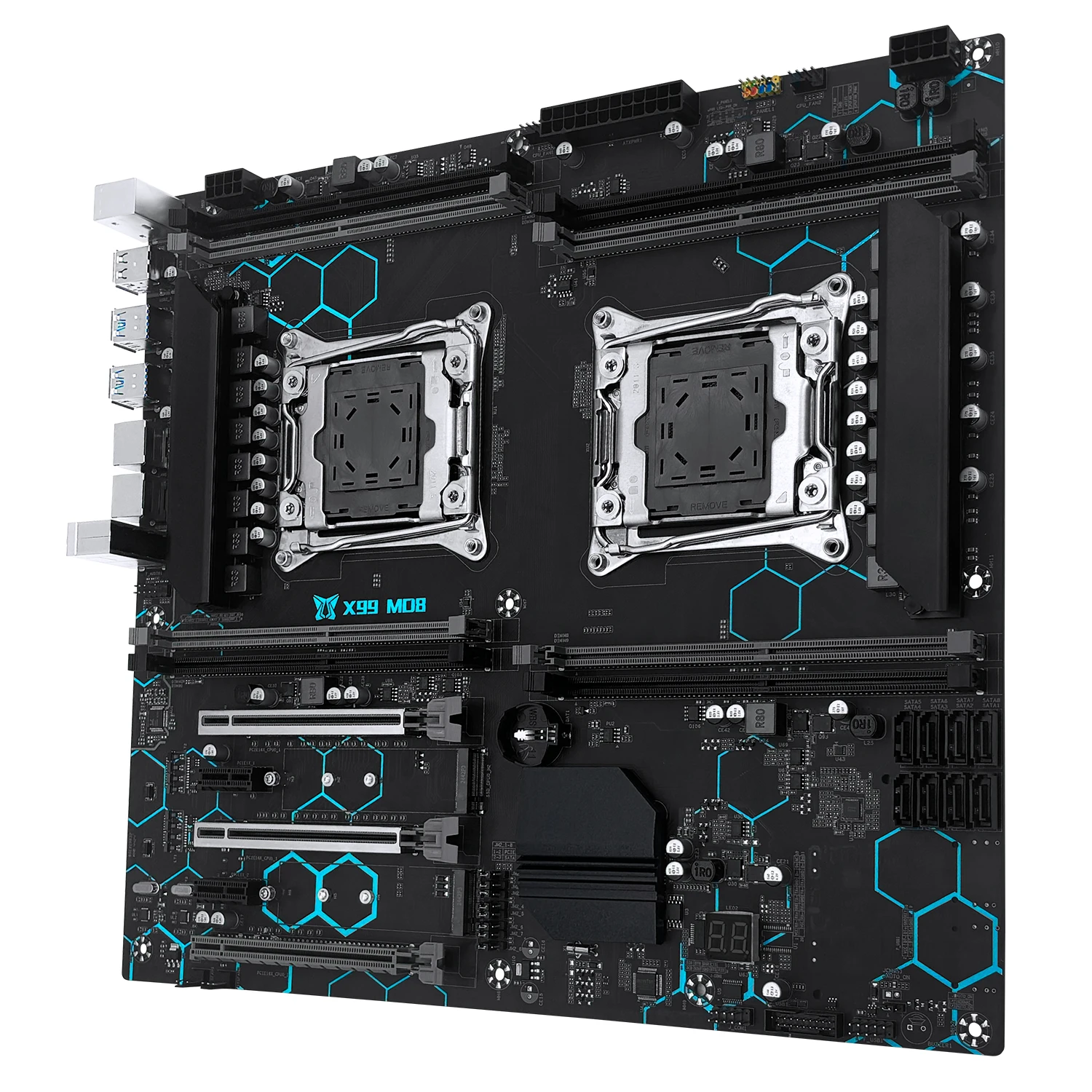 اللوحة الأم MACHINIST X99 MD8 تدعم Intel LGA2011-3 Xeon E5 2698 V3 2690 V4 وحدة المعالجة المركزية المزدوجة وذاكرة الوصول العشوائي DDR4 NVME SATA M.2 E-ATX #3