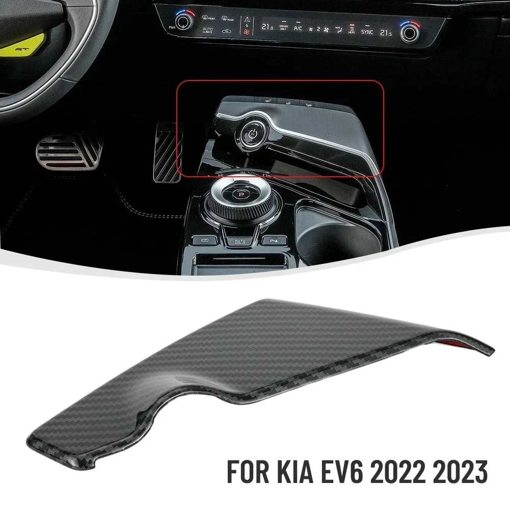 For Kia EV6 2022 2023 Center Control Panel Covers Panel Cover Trim Carbon Fiber Texture ABS Center Control Panel Cover Trim