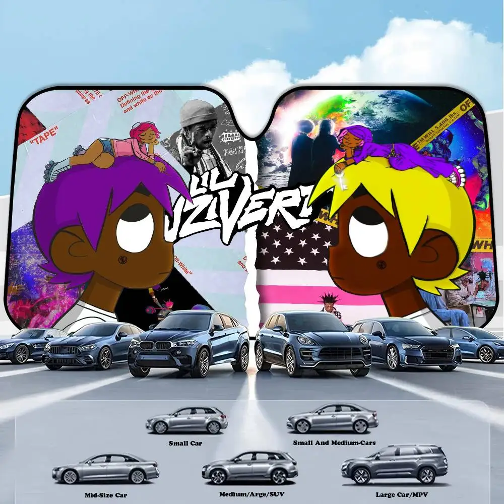 L-Lil-Uzi-VertS سيارة ظلال الشمس غطاء المضادة للأشعة فوق البنفسجية حماية نافذة السيارة الشمسيات طوي الزجاج الأمامي ظلة الملحقات