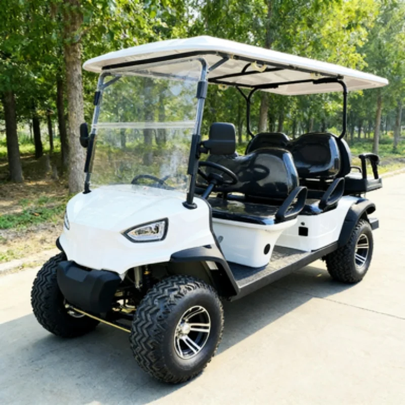 Supplier Electric Golf Cart Lithium Battery Hunting Golf Cart Off-Road Tires Aluminum Alloy Wheels With Folding Windshield