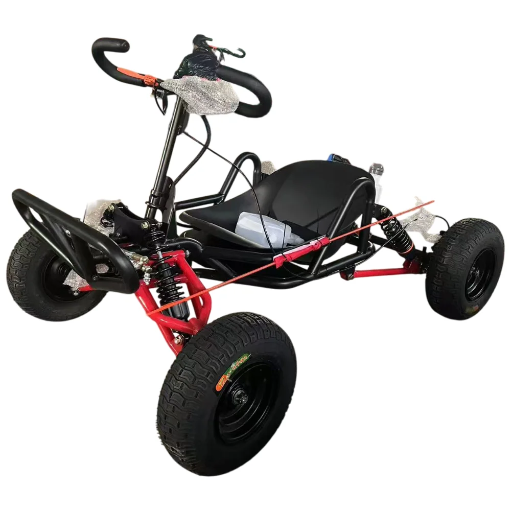 OEM 90cc 2 Stroke Steel Body 3HP Six-inch Tyre Gas-powered 35km/h Hydraulic Brake Mountain Kart All-terrain Off-road Kart