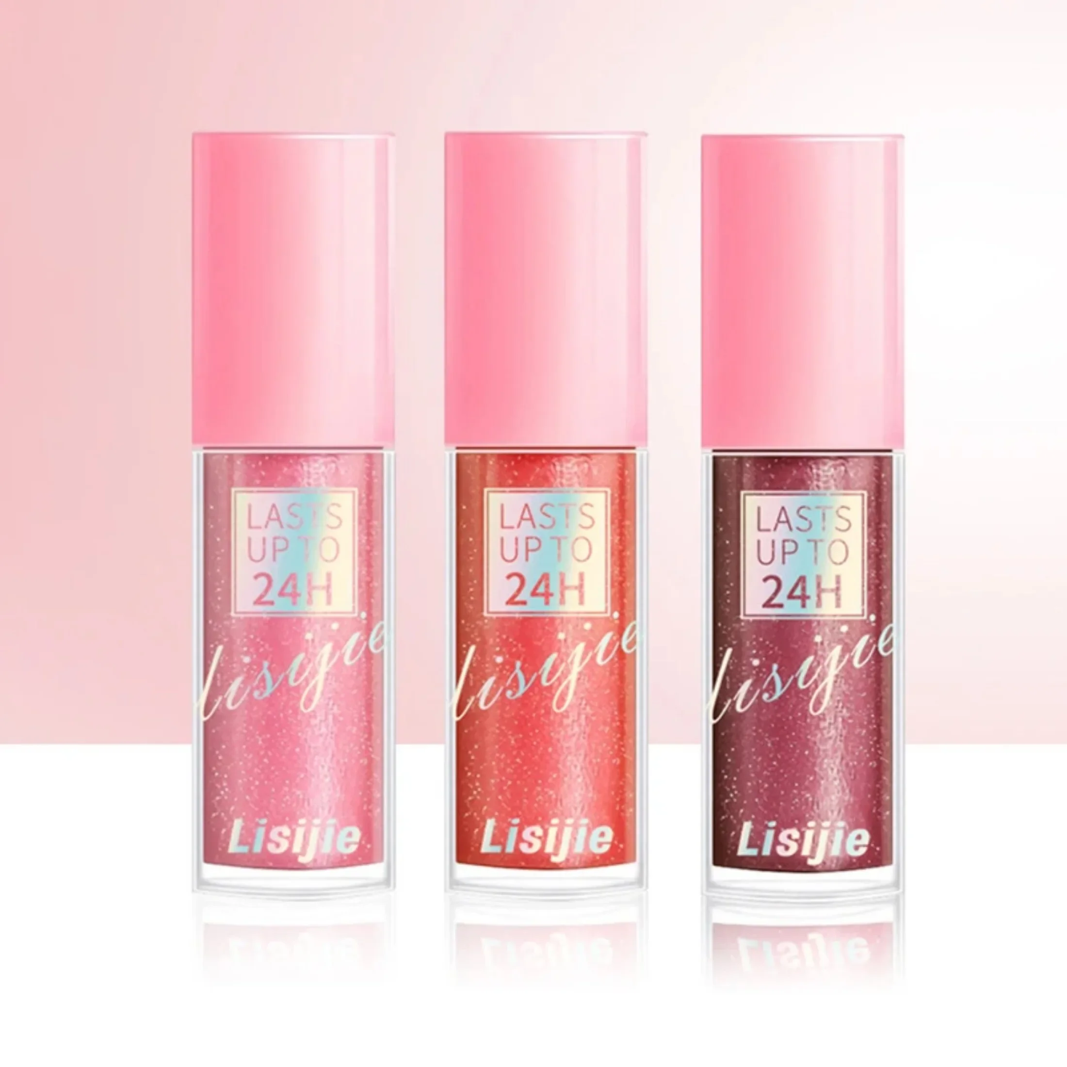 Diamonds Glitter Lip Gloss Lasting Waterproof Liquid ลิปสติก Pearl Shining Lip Color Sparkling Lip Makeup ยาวนานถึง 24H