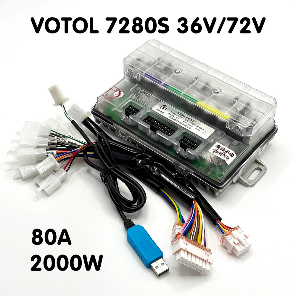 VOTOL 7280S 36V-72V 80A DC onda sinusoidale scooter elettrico scooter debug programmazione controller motore