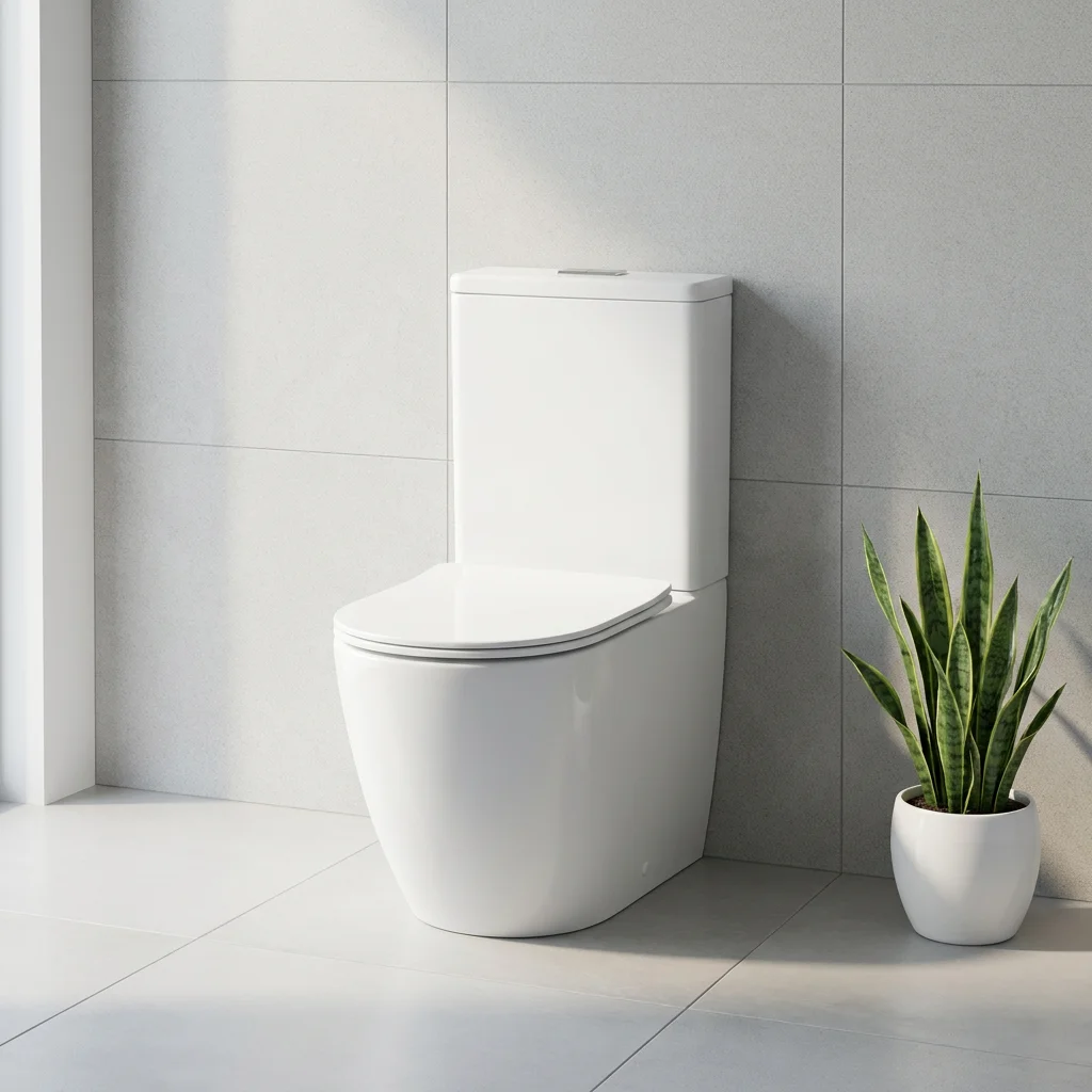 Single-Hole Two-Piece Ceramic Toilet Set with Bidet Function, P-trap Drainage, Suitable for Hotels and Hospitals