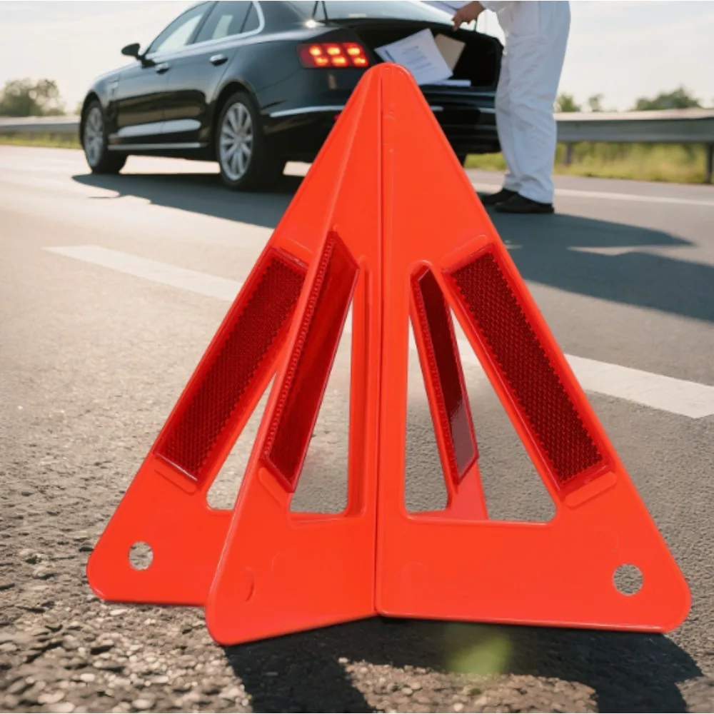 Warning sign for foldable tripod of car malfunction parking tripod remote reflective marker light