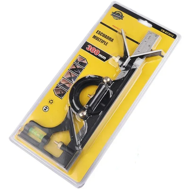Adjustable Ruler High Precision Protractor Multi-function Professional Tools Combination Square Angle Ruler Carpenter Measure