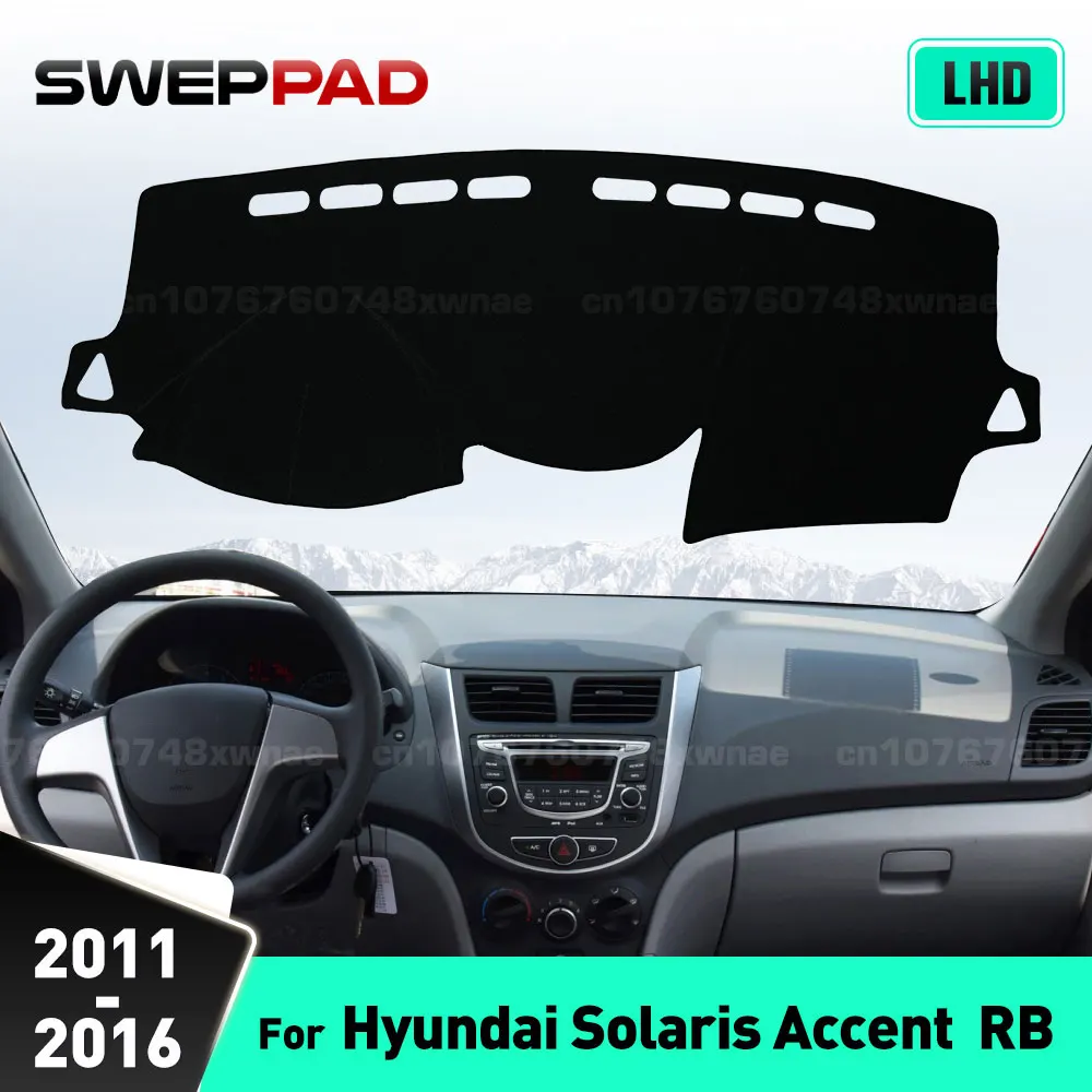

Для Hyundai Solaris Accent RB 2011 2012 2013 2014 2015 2016, чехол для приборной панели автомобиля, коврик для приборной панели, анти-УФ-защитные ковры, автомобильные аксессуары