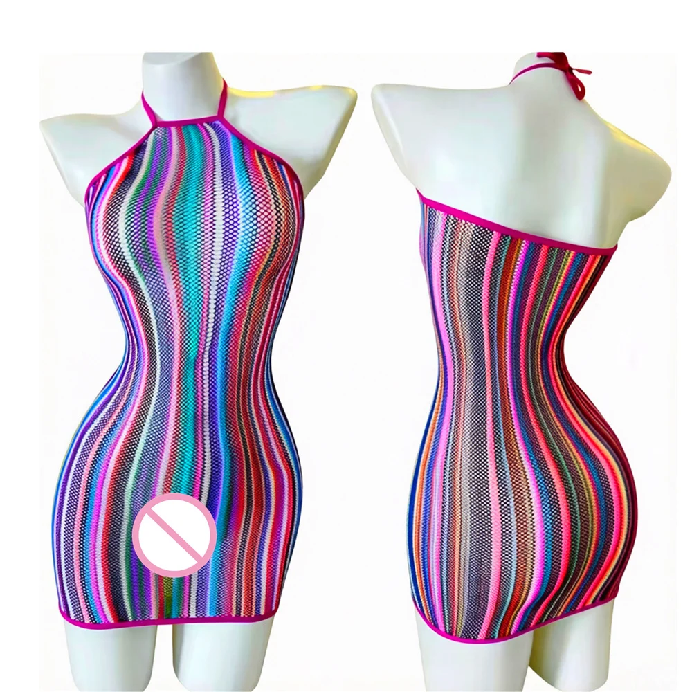 New Women's Cover Up Dress Lingerie Costumes Sexy Mesh Transparent Bodycon Dress Ladies Mini Elasticity Dresses Jumpsuits