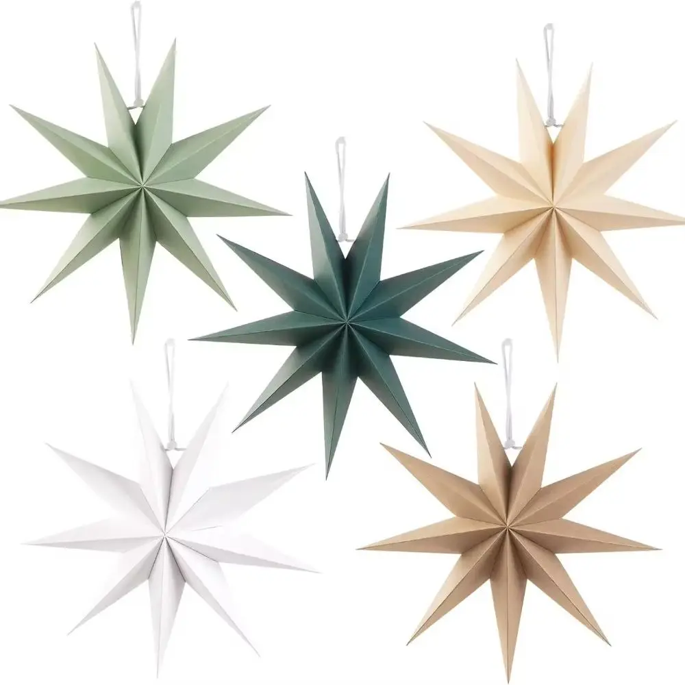 Hollow Out Christmas Hanging Decoration DIY New Year Christmas Tree Ornament Foldable Home Decor Lampshade Paper Lantern