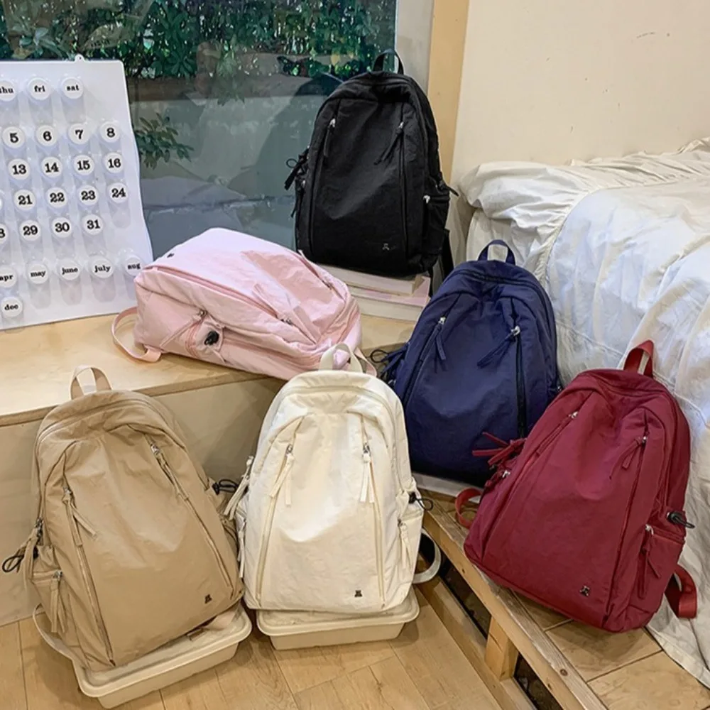 

Модный мягкий нейлоновый рюкзак, однотонная легкая сумка на плечо, большой вместительный дорожный рюкзак