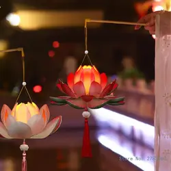 Handheld Blossom Lotus Flower Lanterns Light  Party Glowing Lanterns for MidAutumn Festival Gift Dancing Props Lightweight