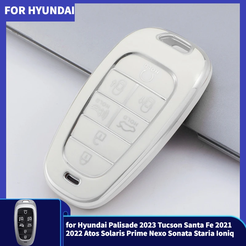 TPU Key pokrowiec na Hyundai Palisade 2023 Tucson Santa Fe 2021 2022 Atos Solaris Prime Nexo Sonata Staria Ioniq obudowa kluczyka do samochodu