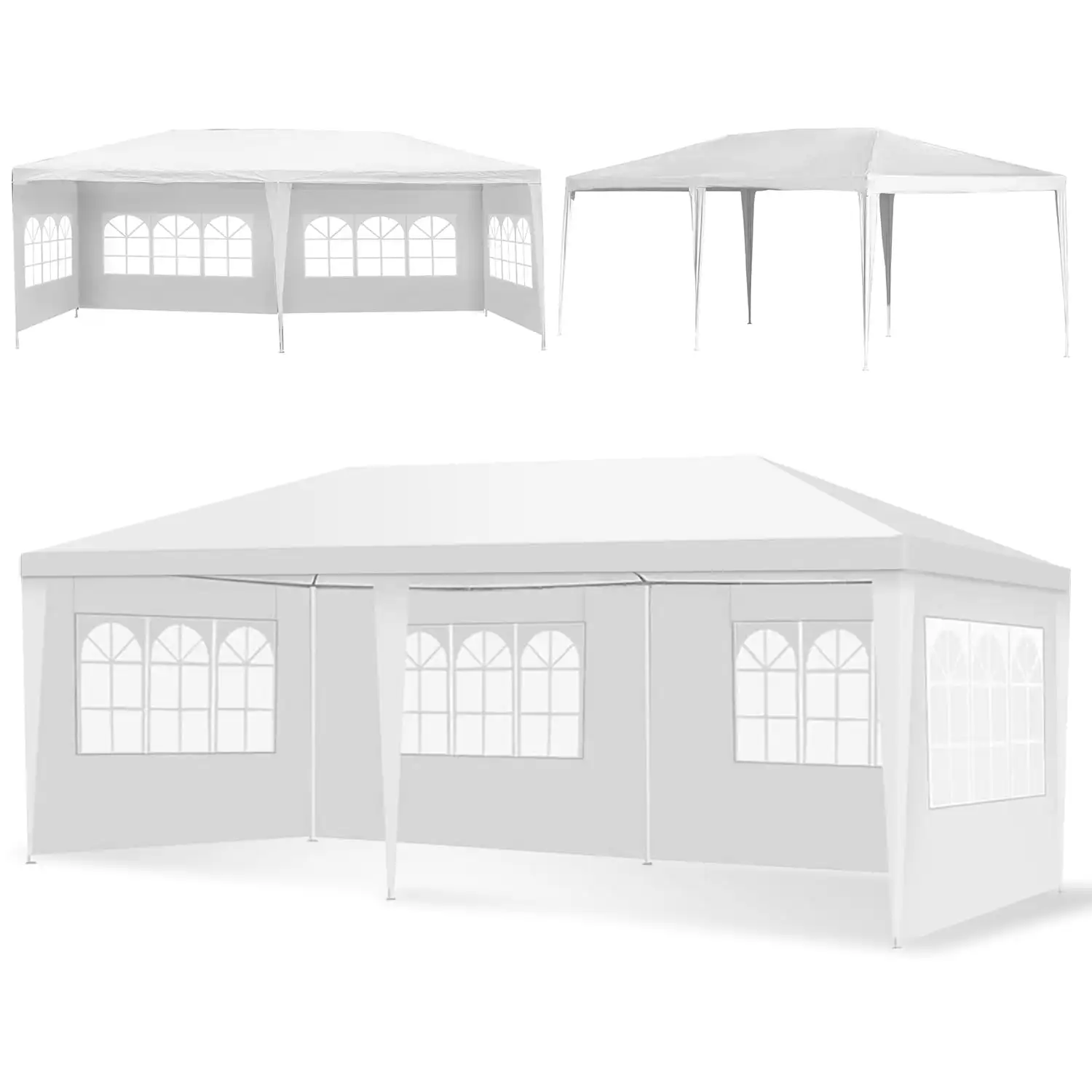 

Party Tent 10'x20', Canopy Outdoor Tents for Wedding, Camping, Events Shelter (White)