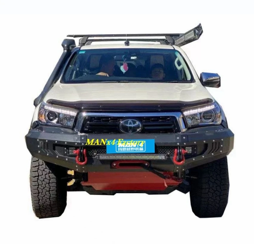 Deluxe 4x4  Steel Front Bumper Bull Bar Nudge Bar For Hilux Rocco 18-20