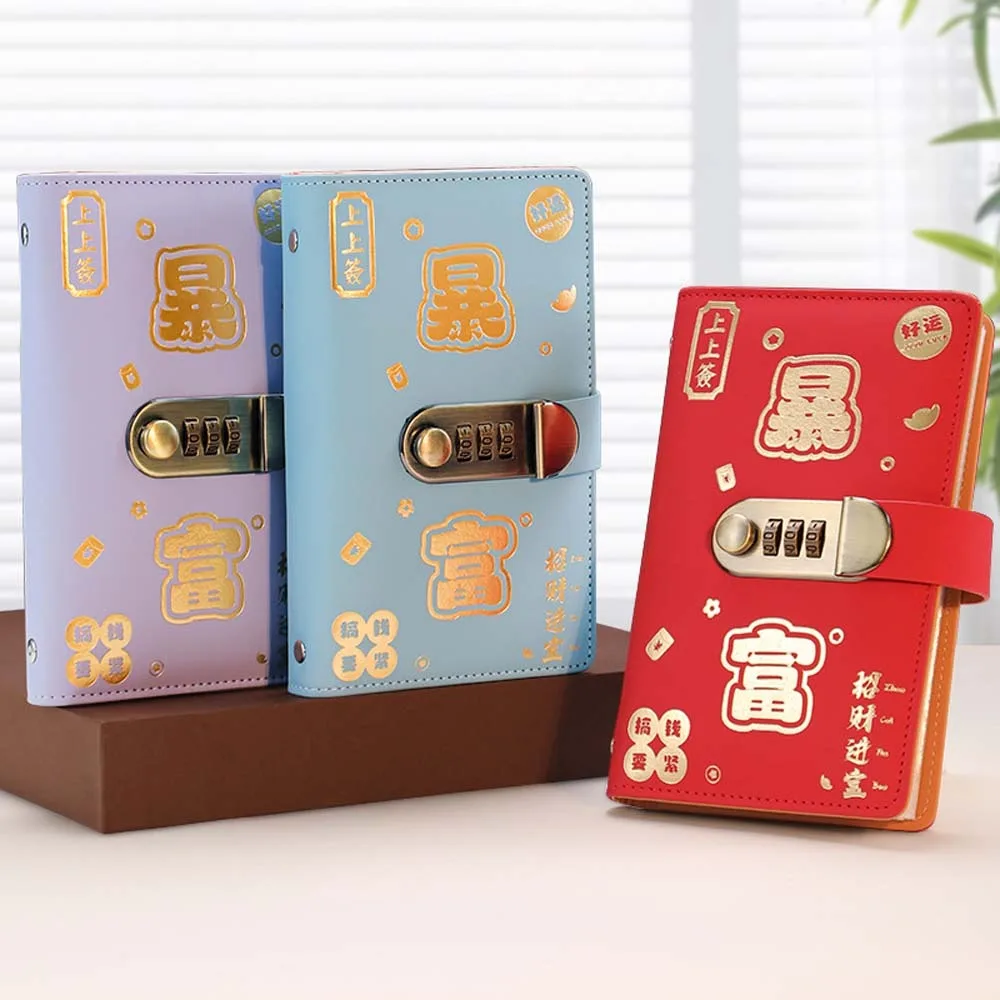 With Password Lock Saving Money Binder Wallet Storage Savings Handbook Planner Organizer 50Sheets Cash Envelopes Account Book