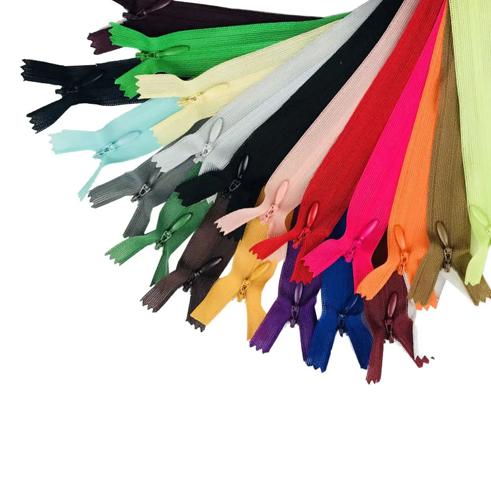 

50 Pcs Zipper Combination Sewing Kits Dress DIY Zippers Nylon Closed Conceal Invisible