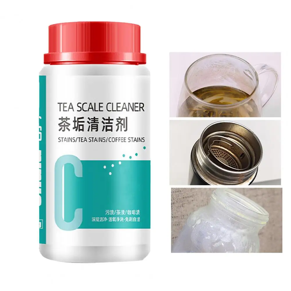 Tea Stain Powder Teapot Cleaner Tea Stain Cleaner for Teapots Kettles Fast Acting Food Grade Descaling Detergent for Coffee