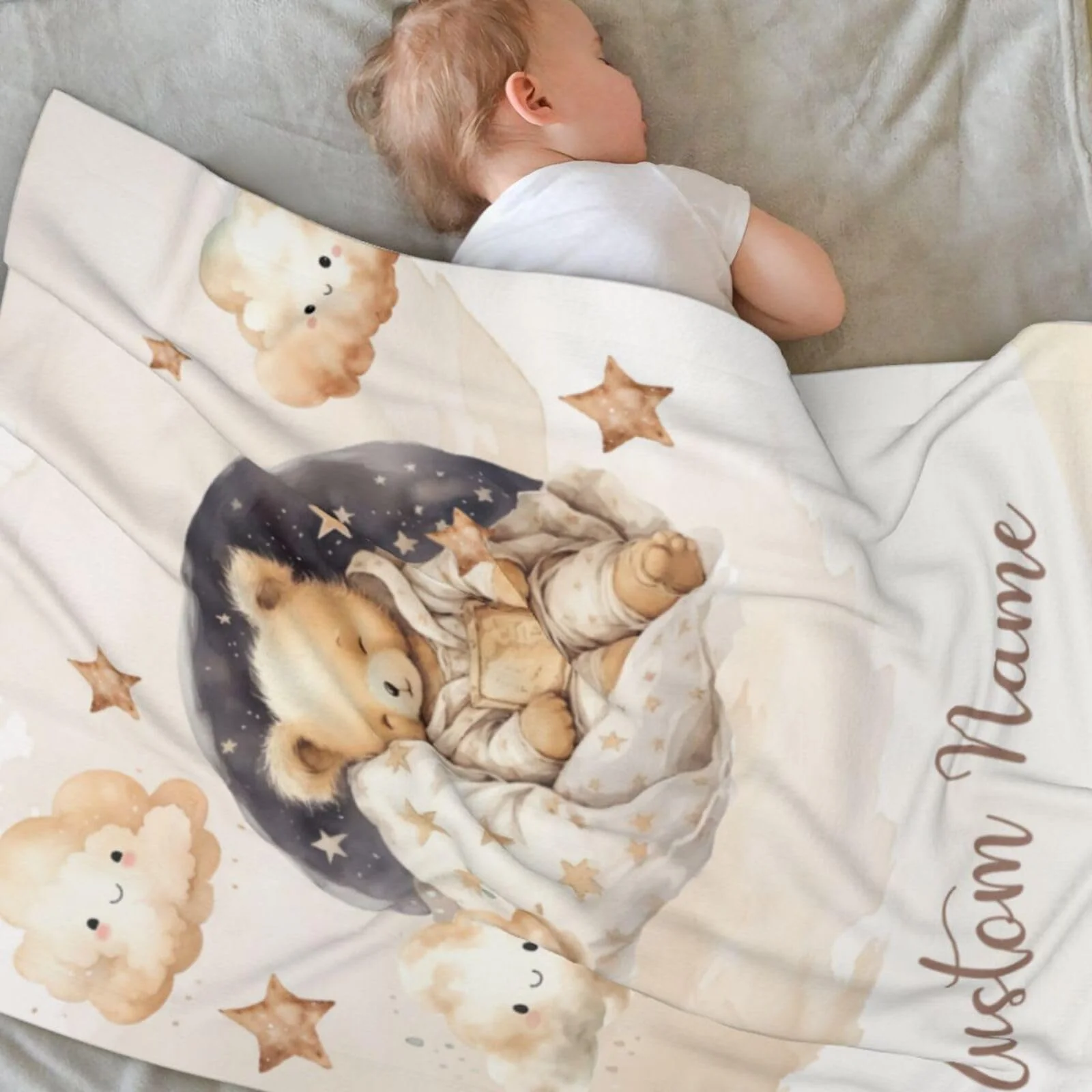 

VIKAMA Healing Cloud Bear Blanket Soft and gentle on skin Creates a warm, dreamy sleep atmosphere Machine washable