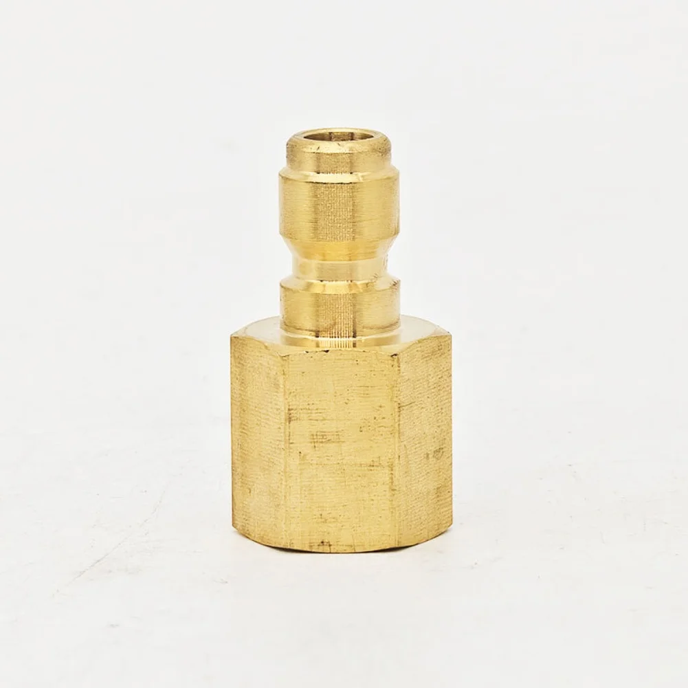 Brass Quick Connect Fitting for High Pressure Washer Systems Featuring Build and Optimized Flow Path for Cleaning Tasks