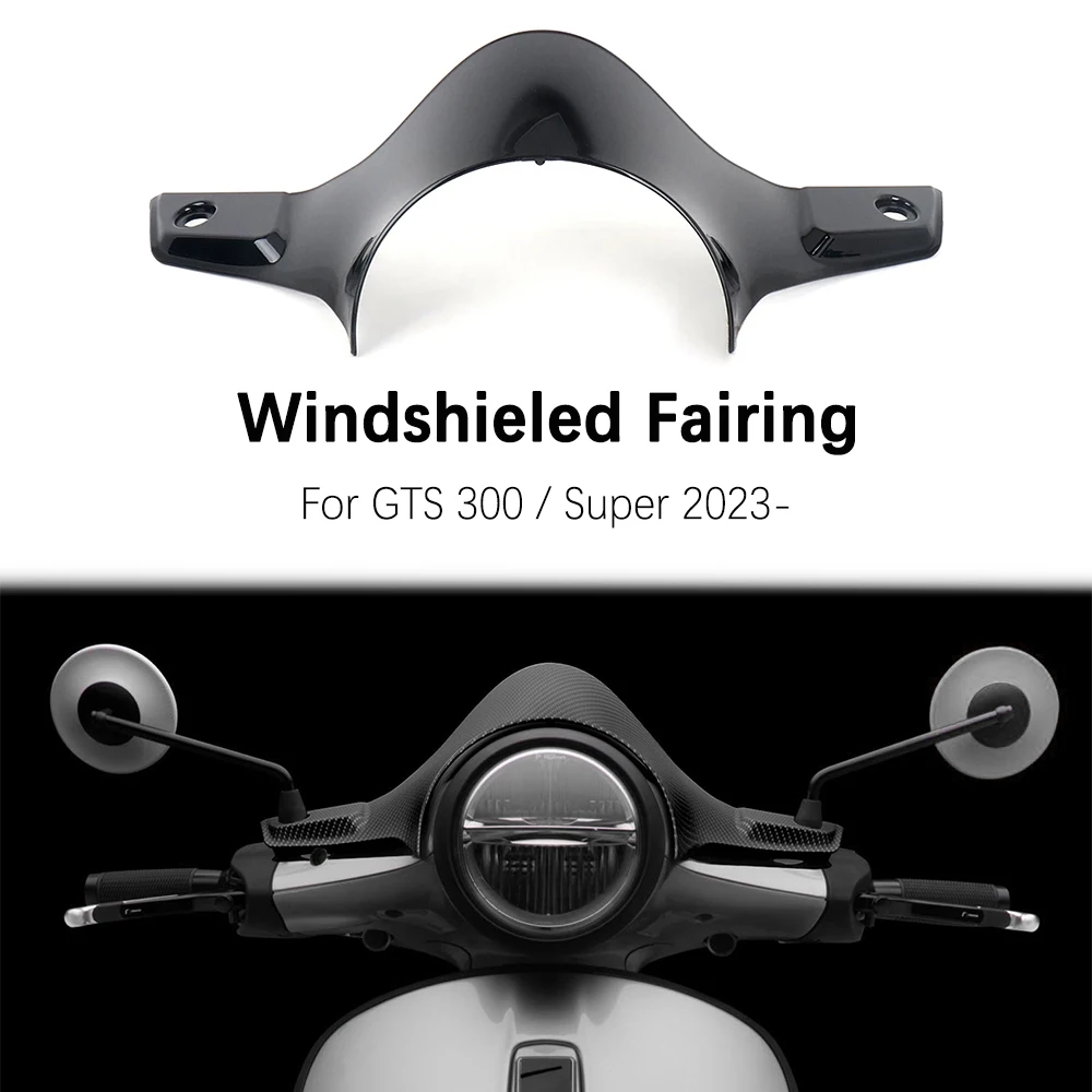 Motorcycle Windshield For Vespa GTS 300 Super gts300 GTS300 2023 2024 Front Travel Sports Sun Visor Carbon Fiber Black