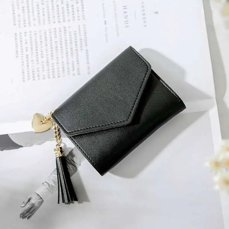 Personalized Ladies Leather Wallet Holder Custom Bridesmaid Bridal Party Gift Girl Mini New Hand Holding Tassel Pendant Wallet