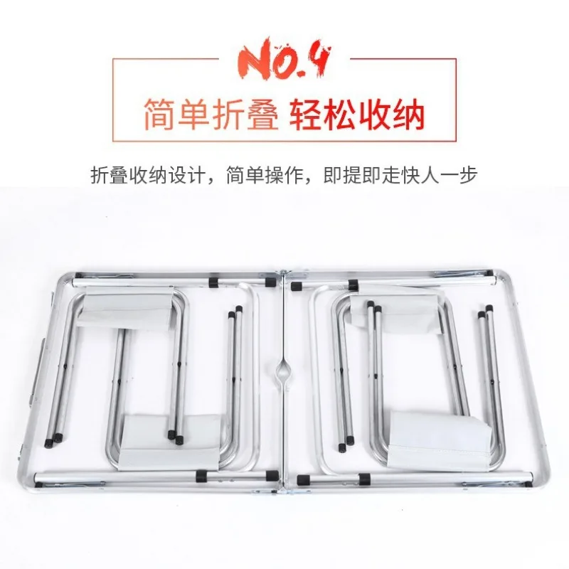 Portable Folding Table, Single Pole Aluminum Camping Desk for BBQ Picnic, Multifunctional Outdoor Dining Table