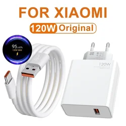 Cargador rápido Original de 120W para Xiaomi 11, 12, 13, 14, Redmi Note 11T, 12, 12T, 13 Pro, POCO F3, F4, F5, X4, tipo C, Cable de carga Turbo 6A