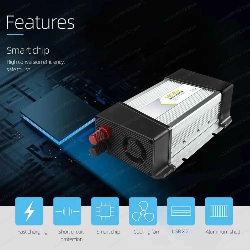 1000w High-Efficiency Solar Power Inverter DC 12v to AC 110v 220v 230v  Modified Sine Inverter 50Hz Output Frequency