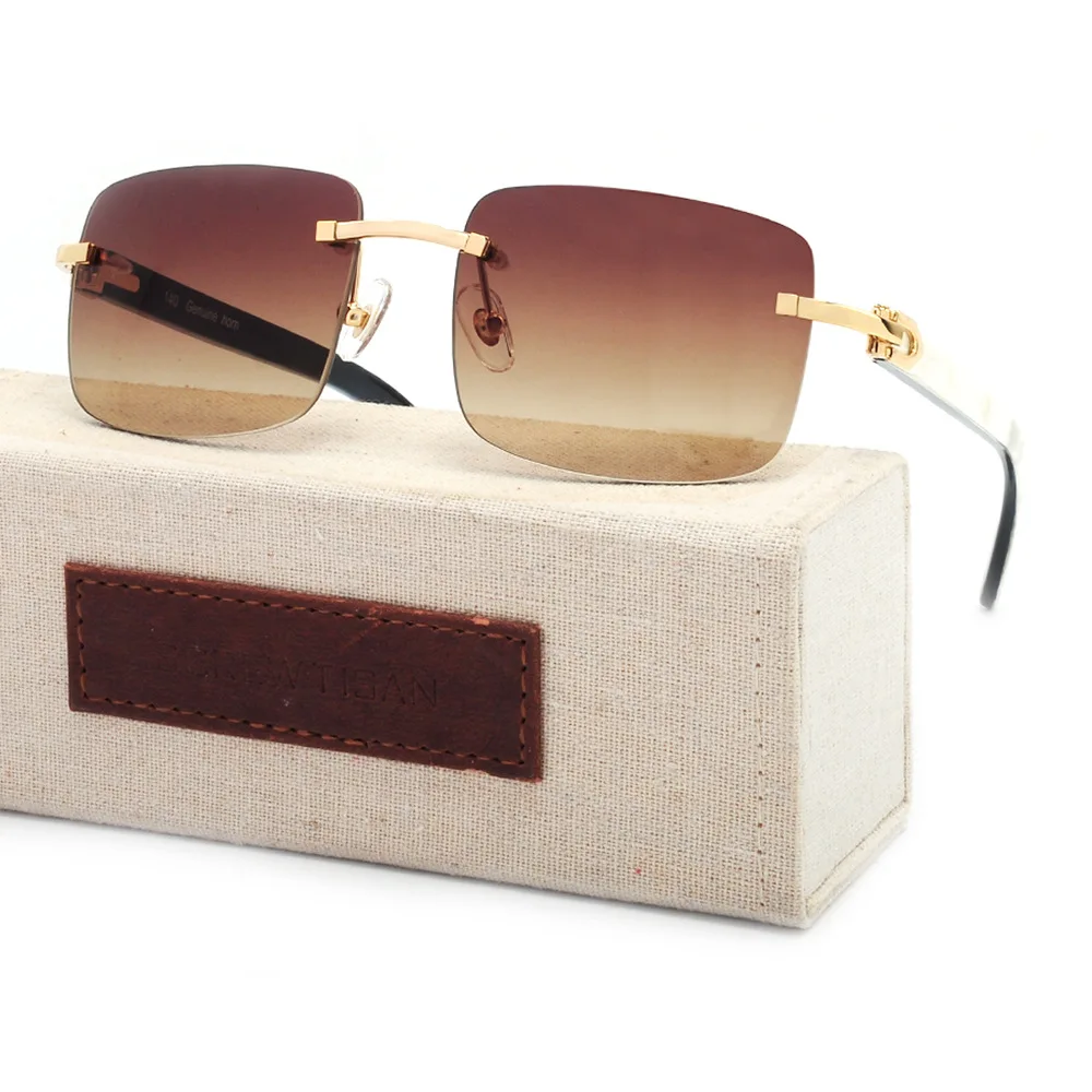 

Hot selling：Brand Name Buffalo Horn Sunglasses with No Rims , Natural OX Horn Glasses