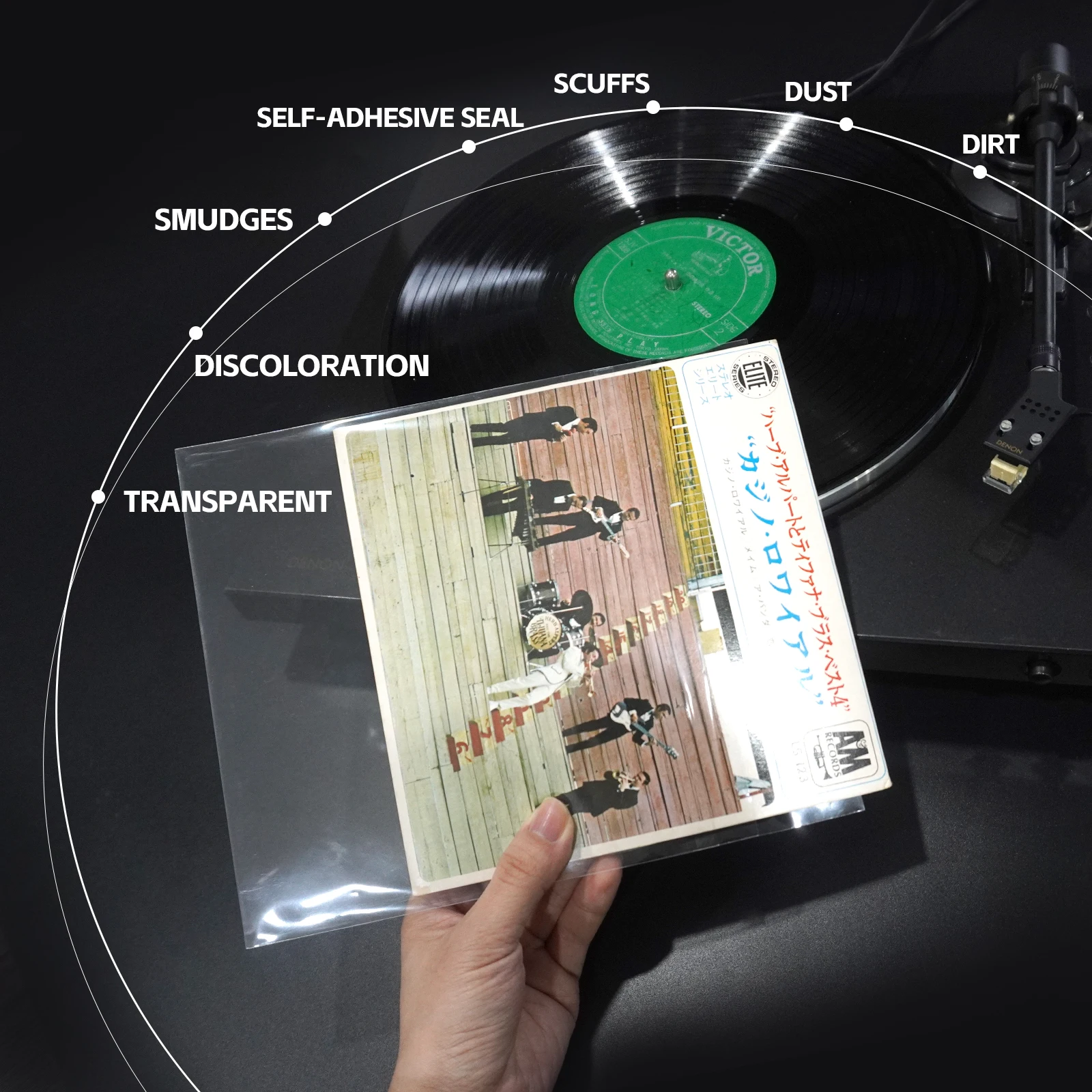 أكمام واقية من تسجيلات الفينيل قابلة لإعادة الاستخدام ، أكياس بلاستيكية ، ذاتية اللصق ، غطاء خارجي شفاف ، 7 ، 10 ، 12 بوصة ، 4 أنماط ، 25