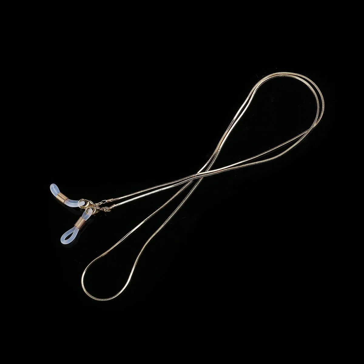 

70Cm Durable Copper Silver Adjustable Silicone Ends Metal Coils Simple Fashionable Decoration For Women Men Non Eyeglass Chain