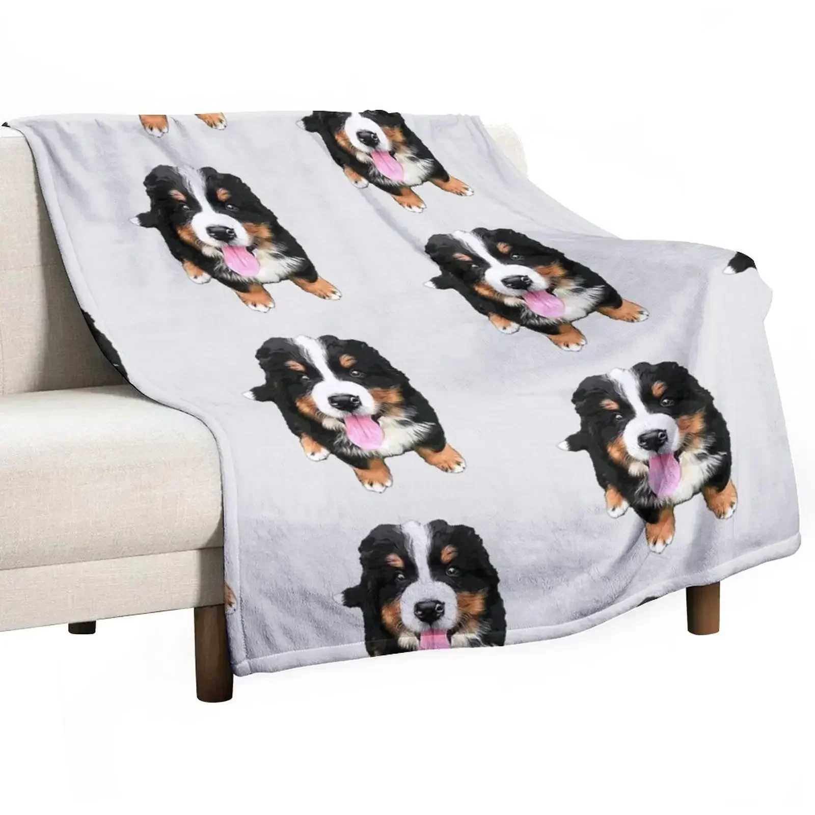 

Bernese Mountain Dog Cute Puppy Dog Throw Blanket Hairy Sofa for sofa Kid'S Blankets