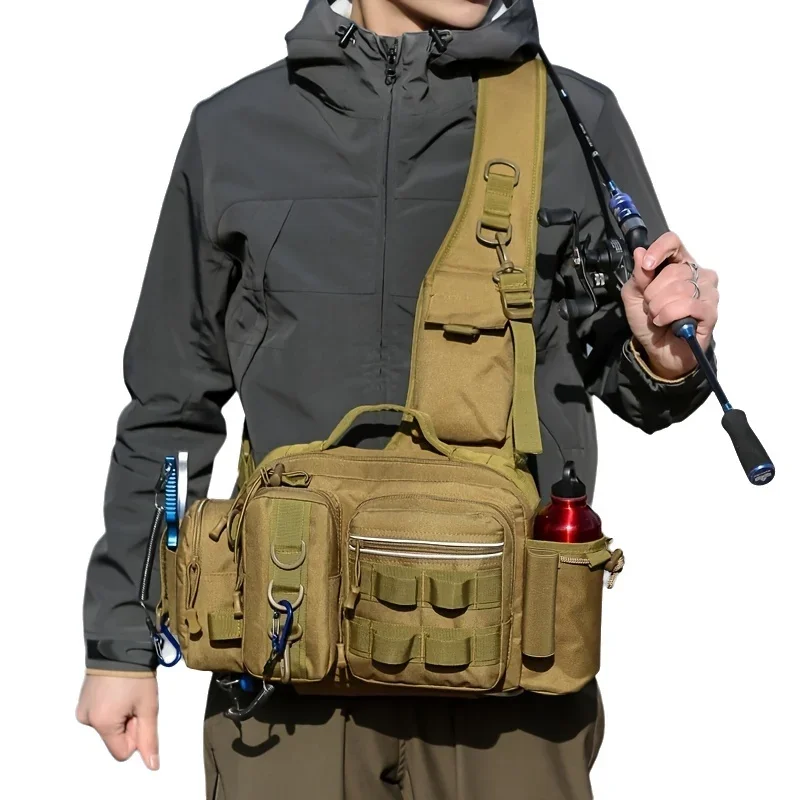 

Outdoor Roadbag Multi functional Waist Bag Chest Bag Fishing Rod Bag Large Capacity Fishing Backpack