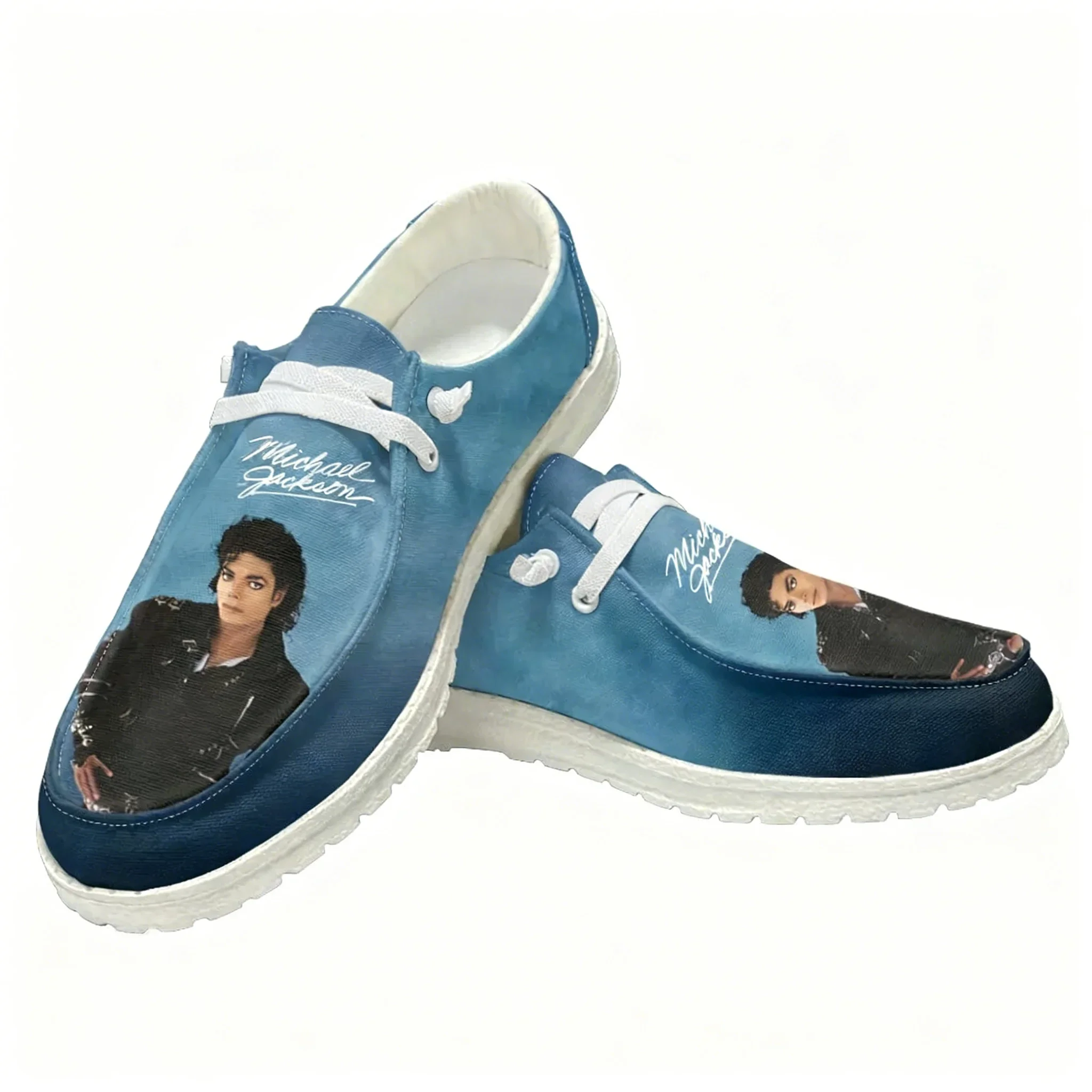 Michael Jackson Casual Shoes Pop Singer Dancer Mens Womans Flat Shoe Breathable Outdoor Lightweight Footwear Custom Made Shoe