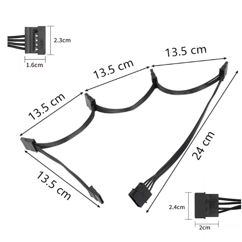 For PC Server Hard Drive IDE LP4 4 Pin 1 to 1/2/3/4/5/6×15 Pin SATA Female Splitter Supply Adapter Converter Cable
