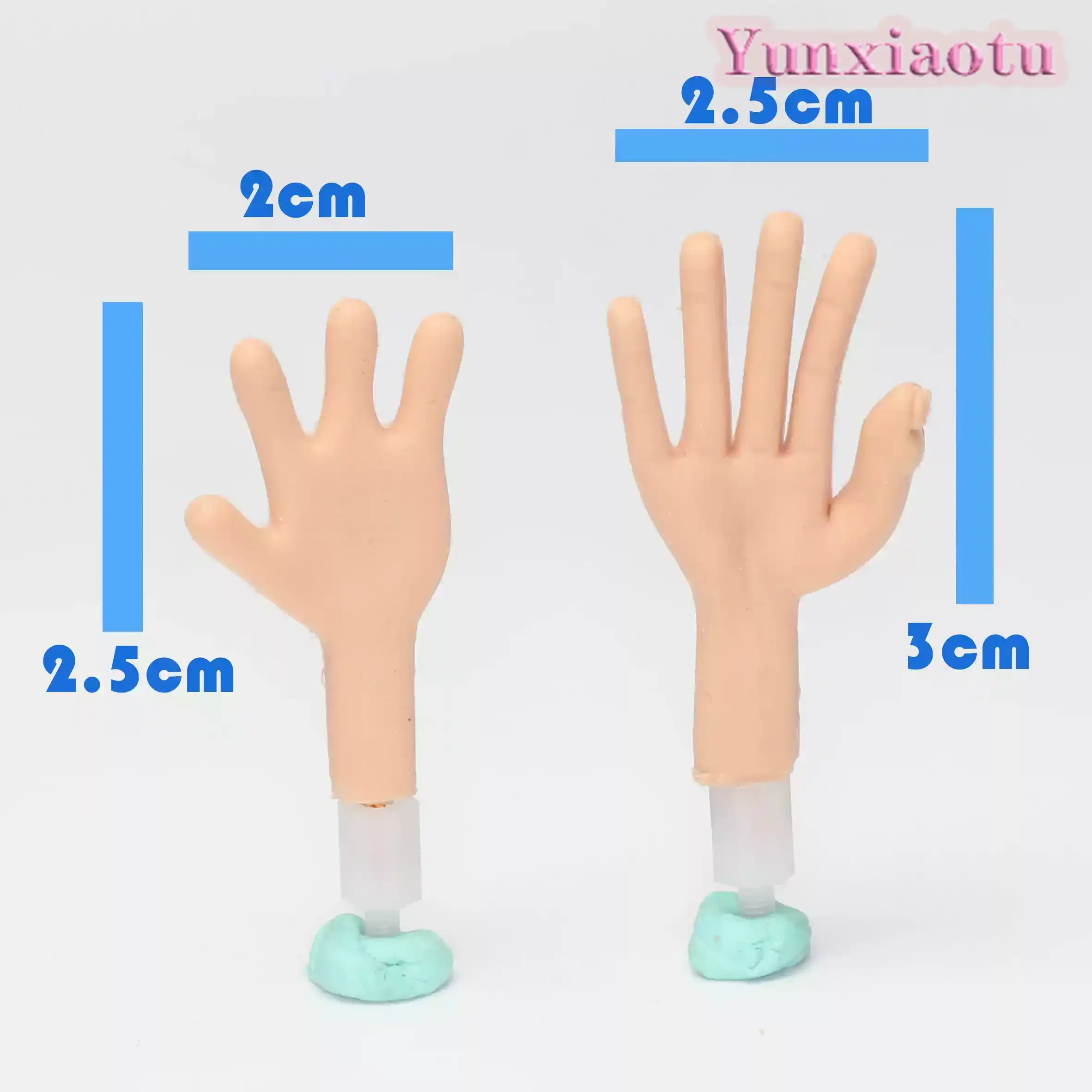 Stop-motion Animation Doll Silicone Hands - Freely Movable Mini Moldable Silicone - Left and Right Hands Pair