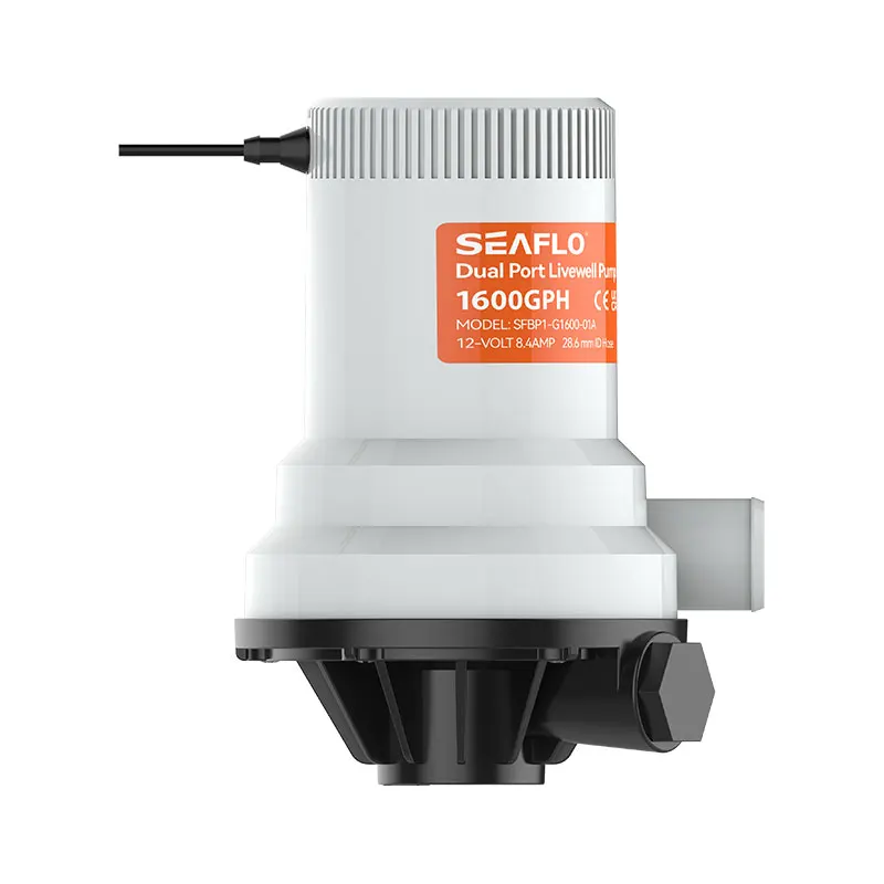 

SEAFLO 1600 GPH Dual Port Livewell Pump 12V Heavy Motor Water Submersible Aerator Pump