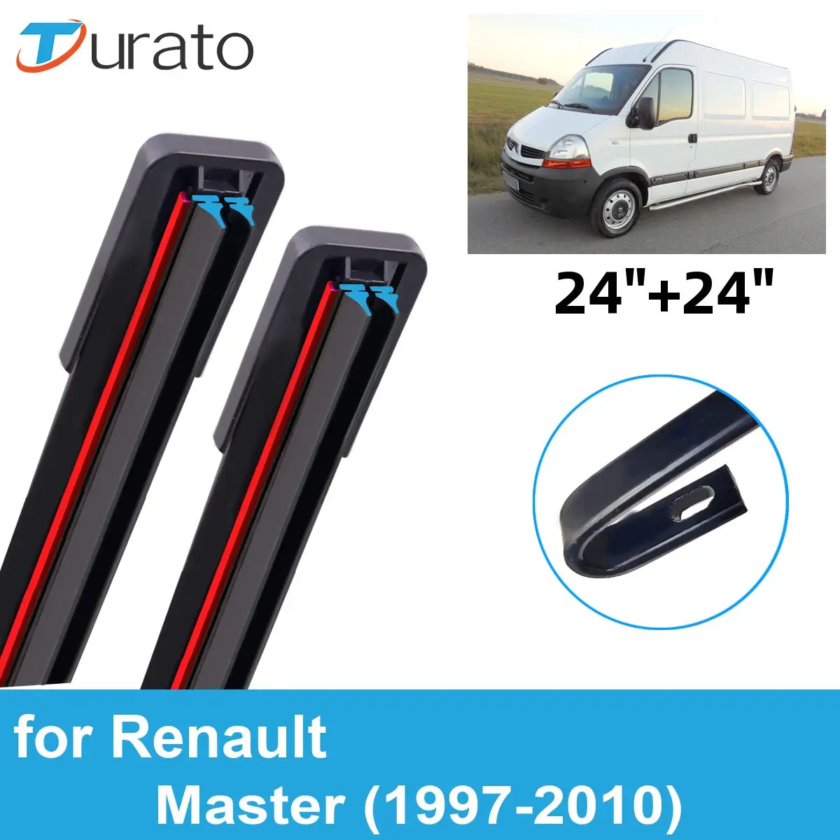 

Щетки стеклоочистителя 2 шт. для 1997-2010 Renault Master, лобовое стекло переднего стекла, двойные резиновые автомобильные аксессуары 2007 2008 2009 2010