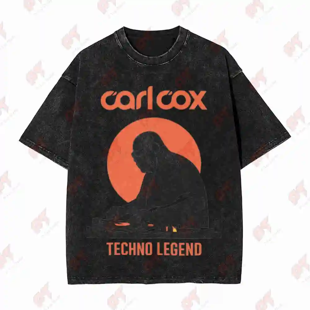 Carl Cox Techno Legend DJ Turntable Vintage Washed Tee Pure Cotton T-Shirt - view 4