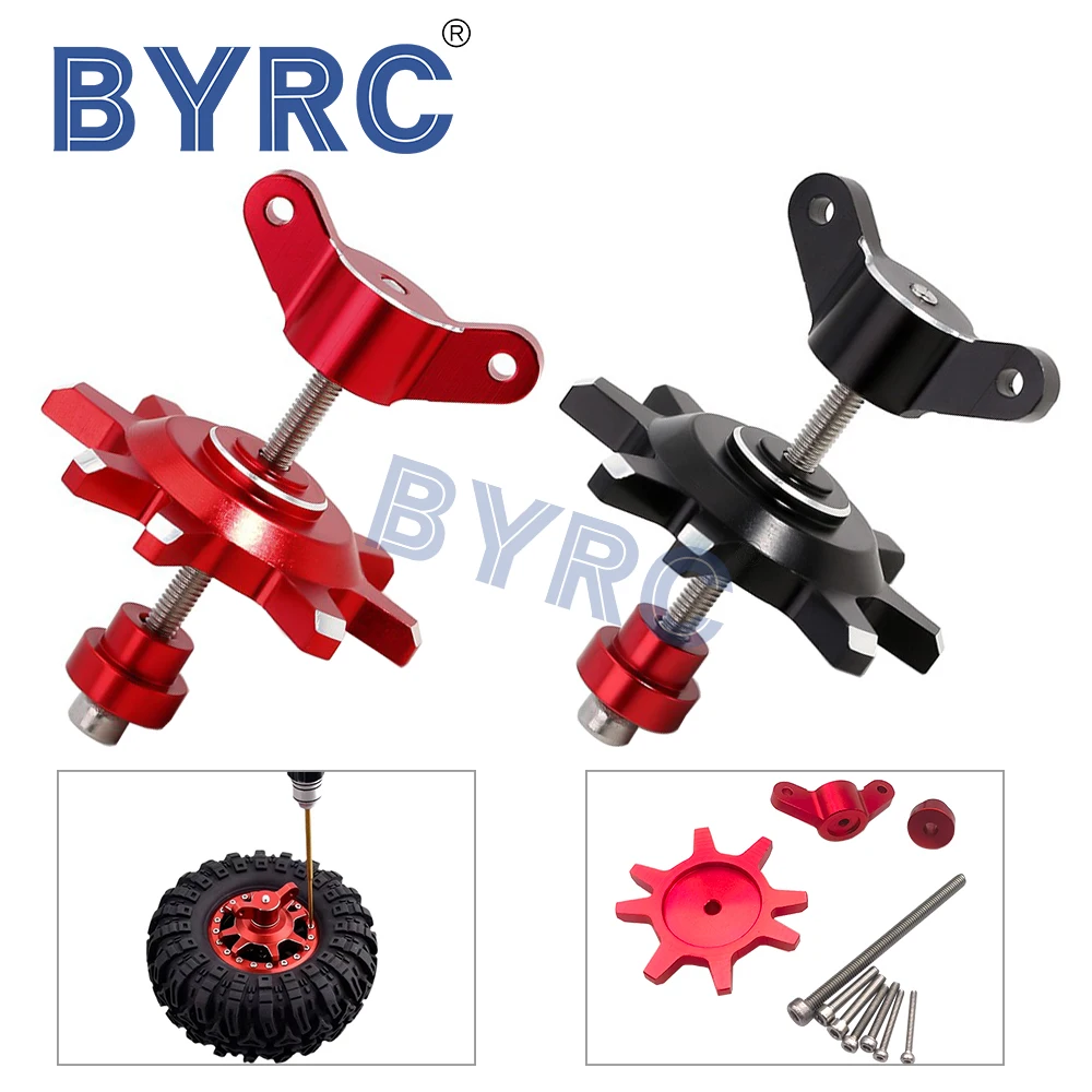 Metallic Black/Red Tire Assembly/Disassembly Aid Tool for 1/10 RC Crawler Car 1.9 2.2 Inch Beadlock Wheel Rim