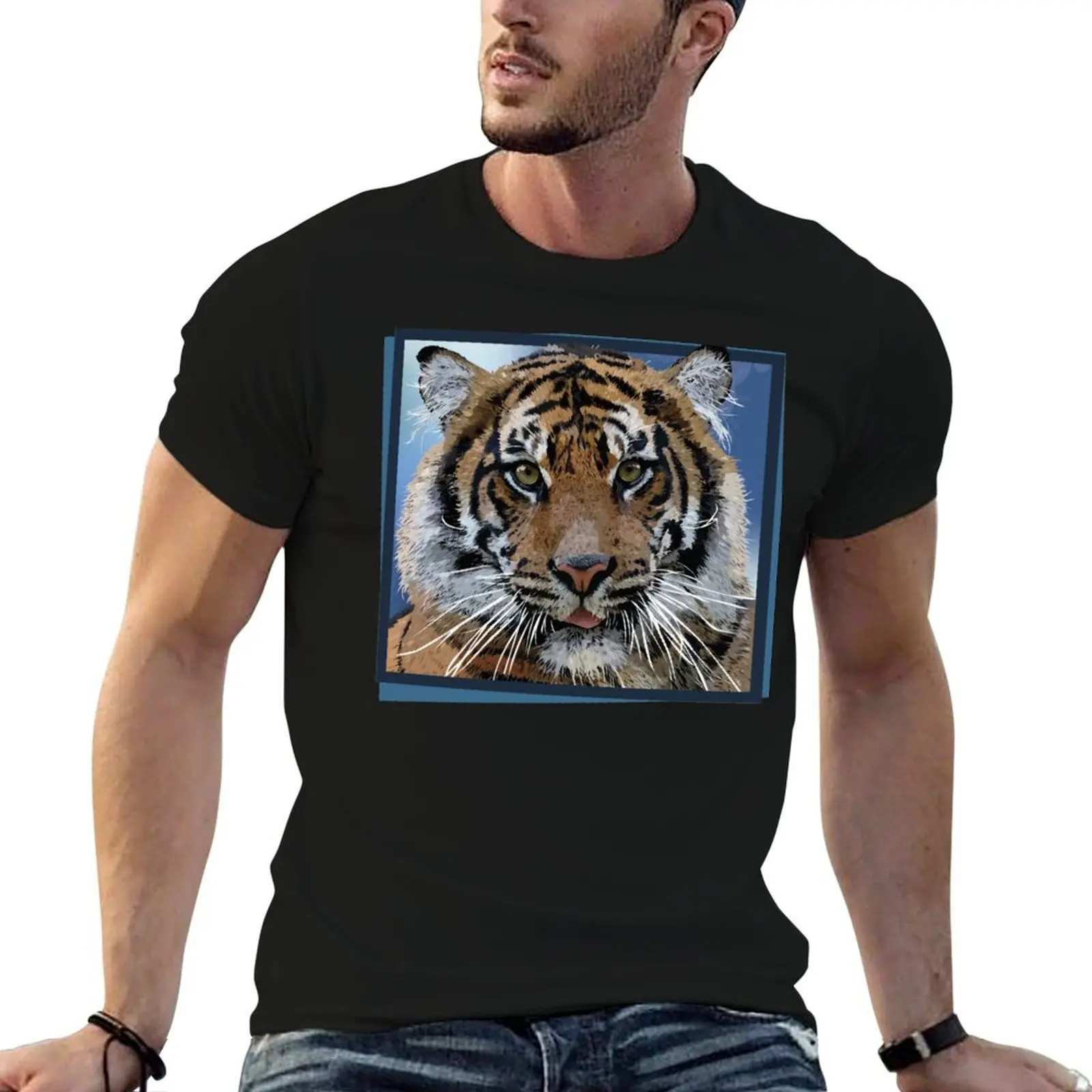 Bengal tiger T-Shirt oversize t-shirts man vintage Men's t-shirt
