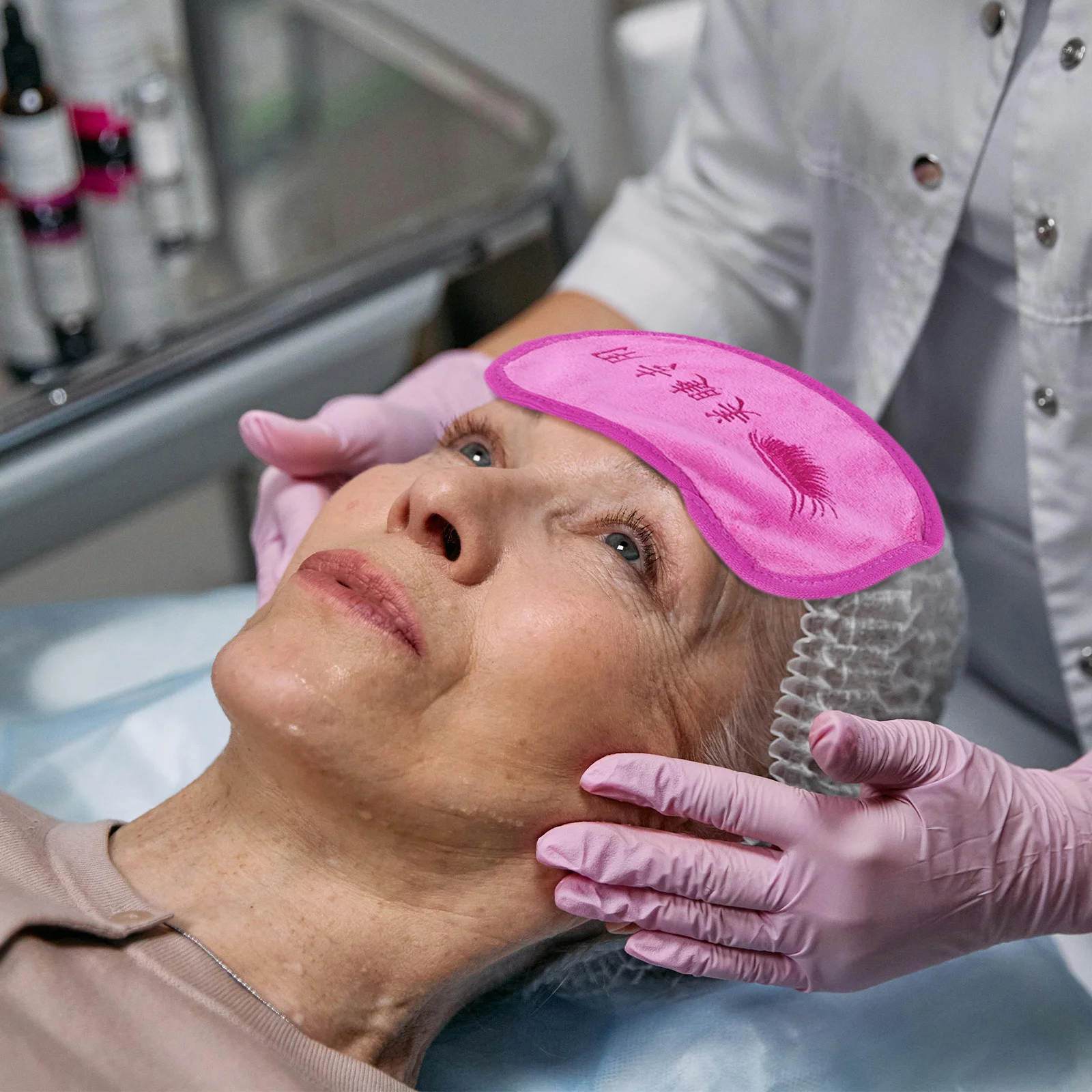 3 stuks voorhoofd handdoek stof wimperverlenging pad zacht huidvriendelijk schoonheidshulpmiddel voor wimpertransplantatie en make-up verwijderen