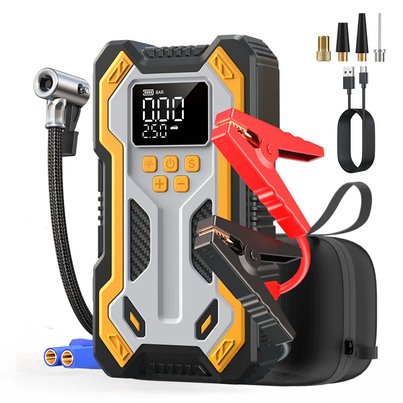 

1500A 12V 20000mAh Portable Car Emergency Start Power Supply Integrated Intelligent Inflation Pump LED Emergency Tire Inflator