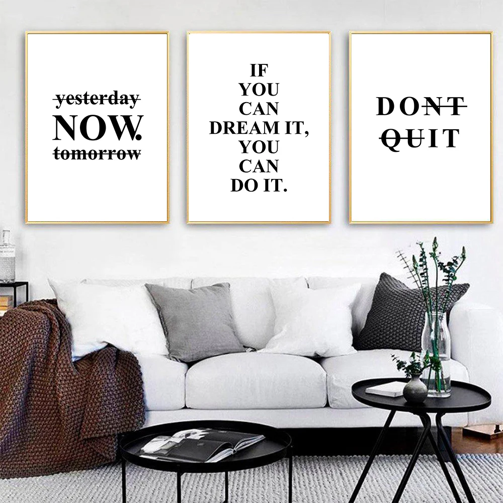 Office Decor Wall Art Motivational Phrases Poster Inspirational Quotes Canvas Words Poster Canvas Print Painting Modern Pictures
