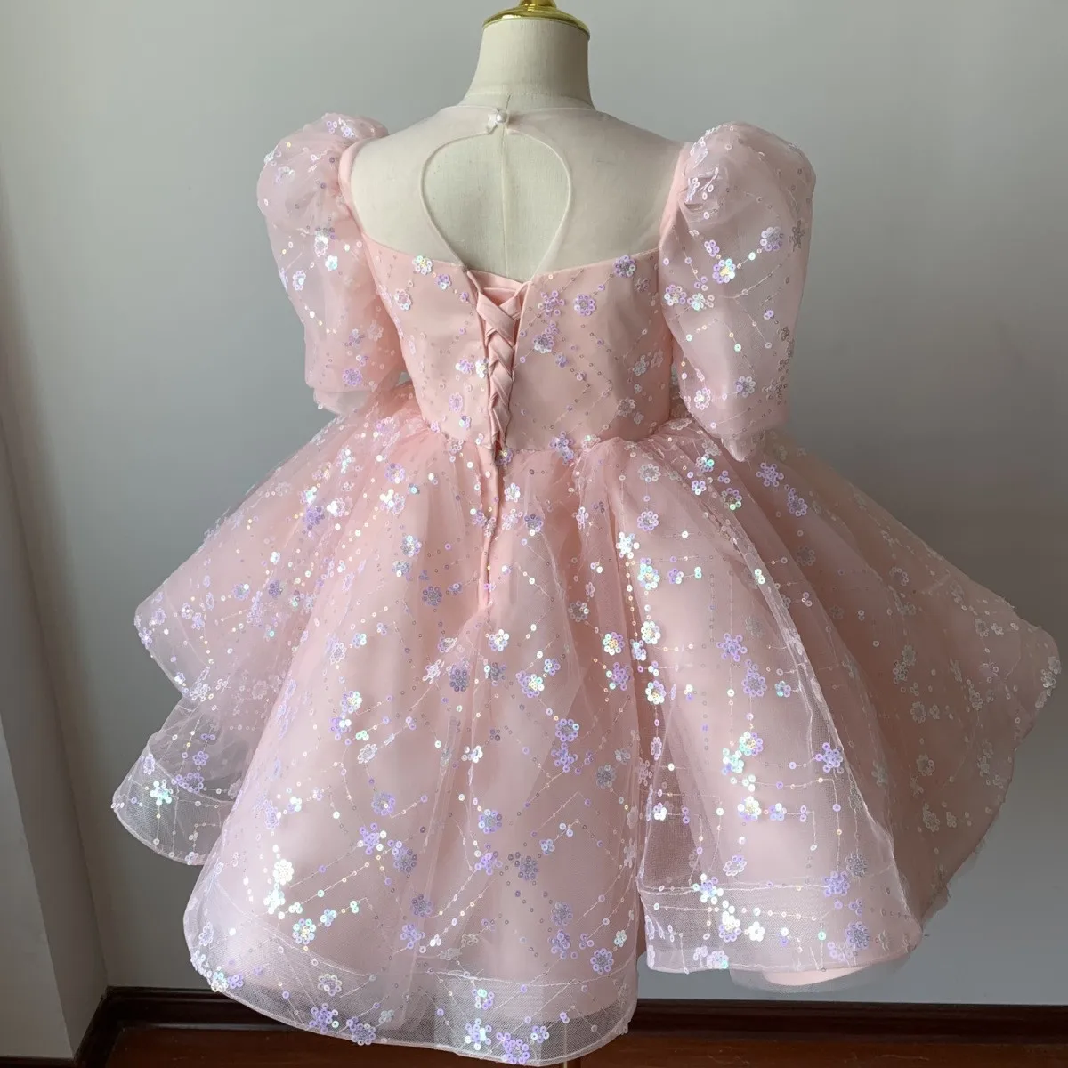 فستان أطفال موضة بنات راقية على الطراز الغربي عرض أزياء فستان الأميرة فتاة صغيرة عيد ميلاد زهرة فتاة المضيف أداء #5