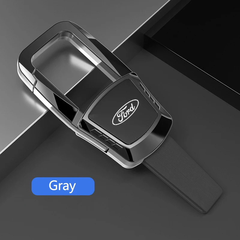 

Car Metal Leather Keychain Anti-loss Key Ring For Ford Fiesta Focus 2 Mk3 Mustang Ranger Kuga Mondeo Mk4 Edge Interior Accessory
