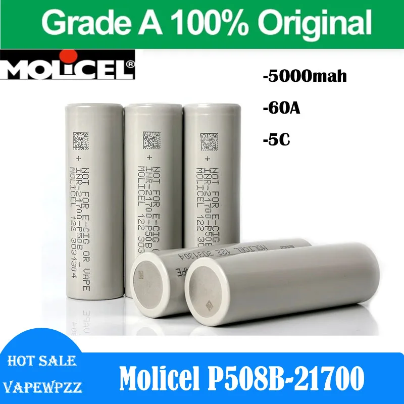 Original Molicel P50B 5000mAh 21700 Rechargable Battery 60A High Discharge INR21700 Li-ion Batteries 5C Low Temperature Cells