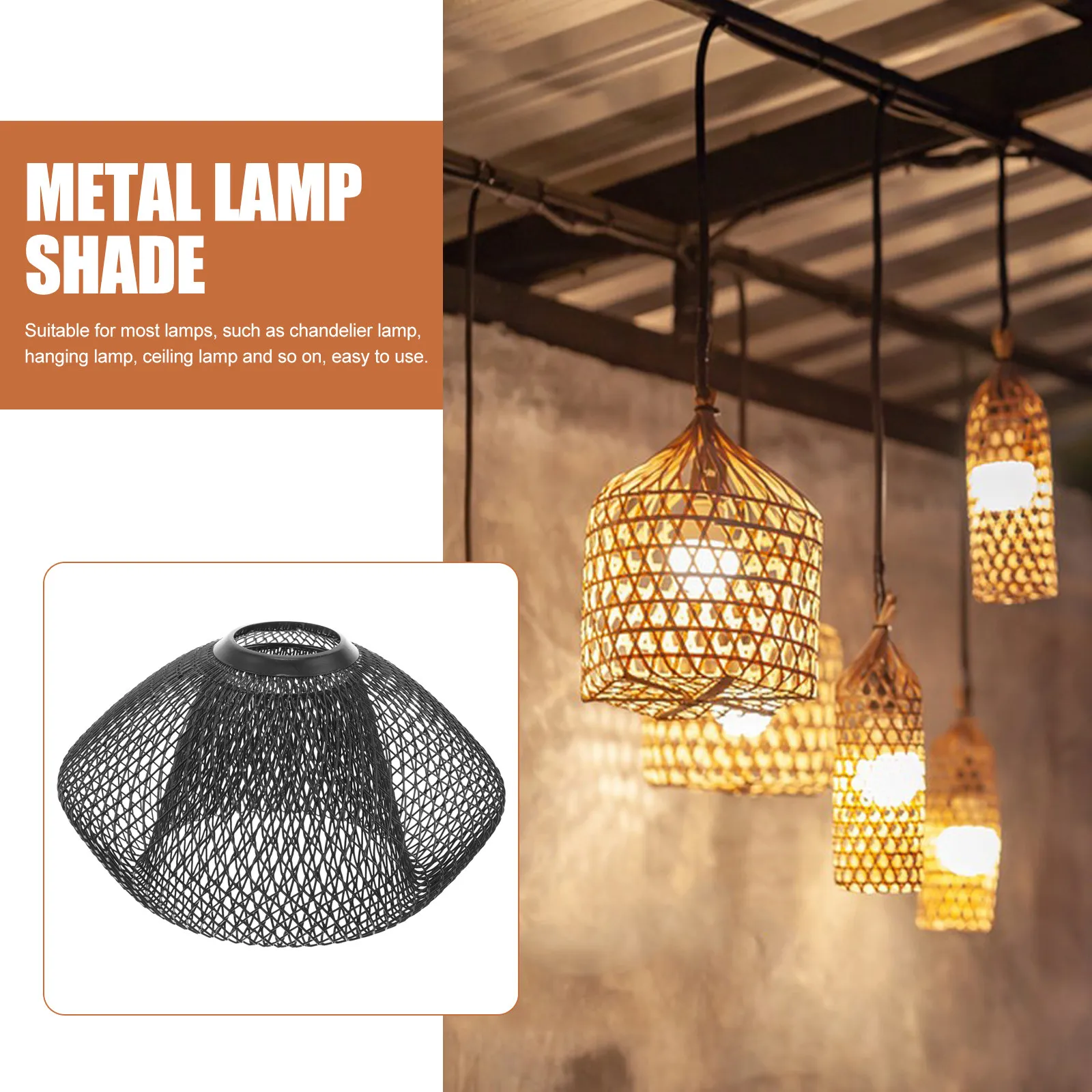 Iron Hollow Out Lampshade Pendant Lamp Cover Metal Light Shade Decorative Lamp Cover for Chandelier Ceiling Lamps Restaurant