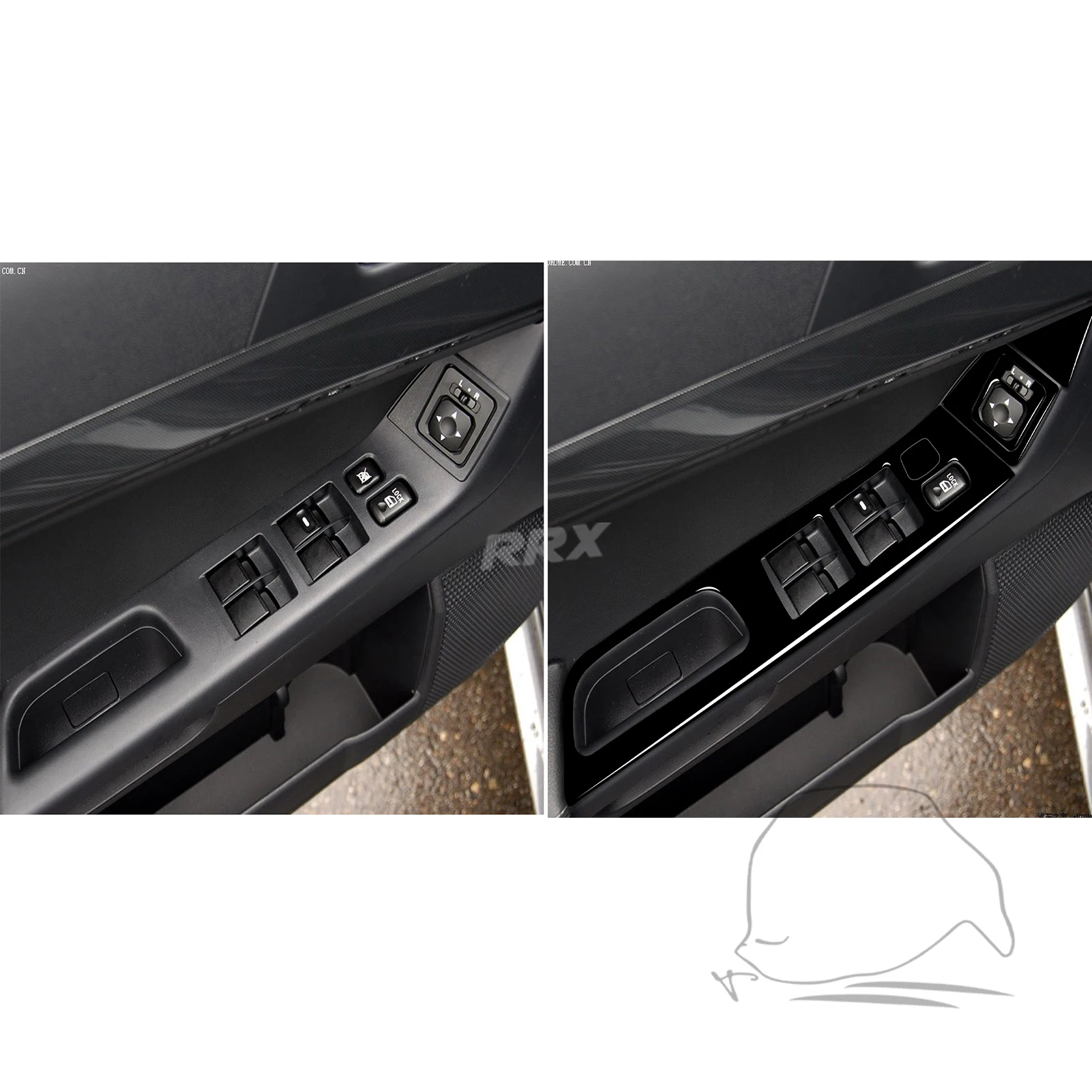 Real Carbon Fiber For Mitsubishi Lancer EVO 2008-2015 Car Window Control Panel Trim Customizable Sticker Interior Accessories