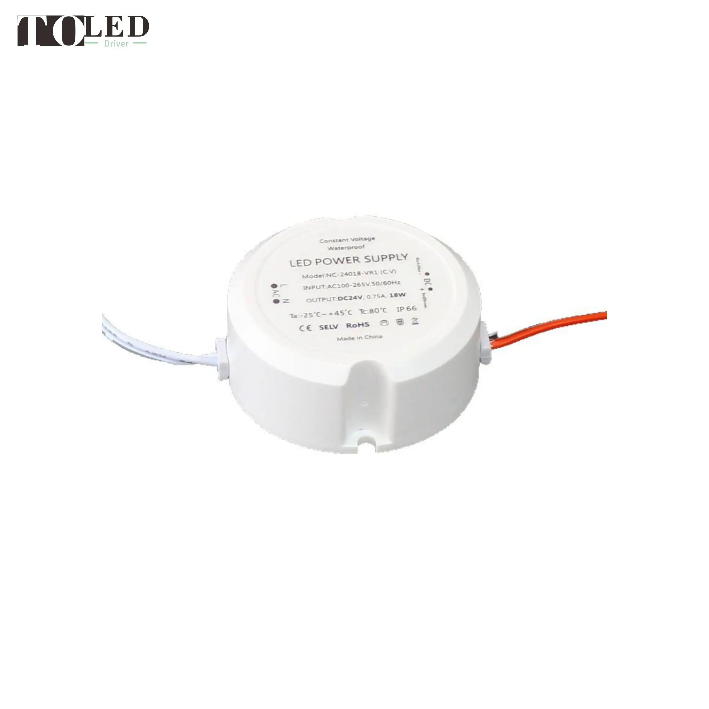Constant-voltage DC12V/24V 18W Switching Mini Plastic-cased  LED Driver Power Supply Transformer Waterproof IP66 IP65 IP67 IP44